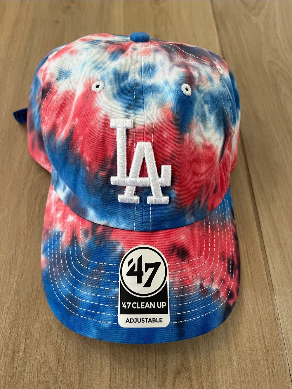 47 LA Los Angeles Dodgers Clean Up Cap Tie Dye Slouch Adjustable Strapback Hat